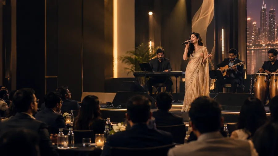 Live music entertainment at a corporate event in Mumbai
