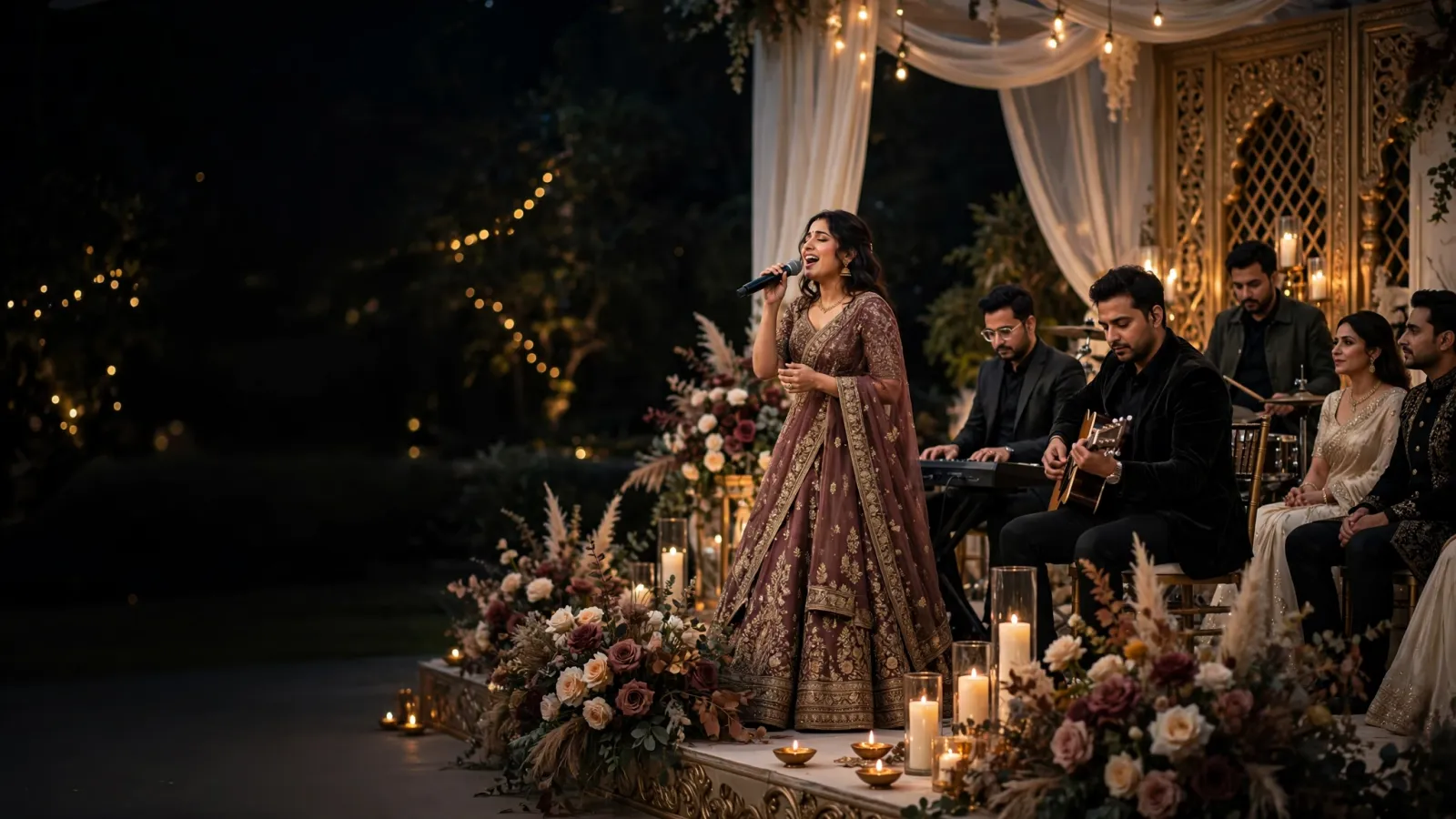 Live musicians performing at a wedding in Mumbai